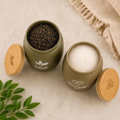 Image of Stainless Steel Electric Kettle 2Litre with 360 Rotational Base & 2 Tea Sugar Glass Containers 550 ml Each | Premium Kitchen Storage Jar & Kettle Combo Set,BEST FOR GIFTING