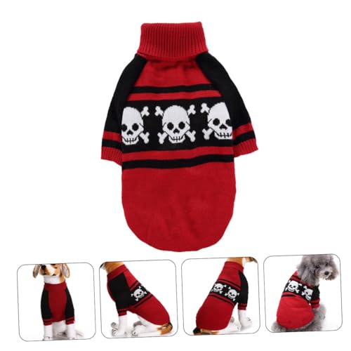 Disfraz de perro Beaupretty Halloween XL rojo calavera miniatura 4