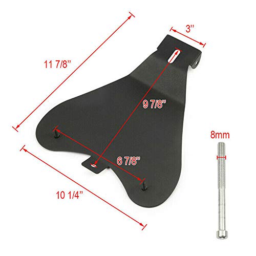 Brown 3 Inch Motorcycle Rivet Solo Seat Spring With Pan Plate 3 Inch Mount Kit Compatible with Harley Davidson Chopper Bobber Sportster XL883 1200 48 Chopper