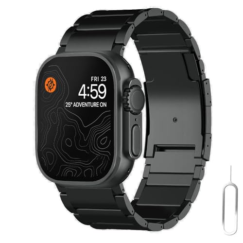 synsing コンパチブル for Apple watch バンド チタニウム チタン製互?ベルト series Ultra3/Ultra2/Ultra/10/9/8/7/6/5/4/3/2/1対応 38mm 40mm 41mm 42mm 44mm 45