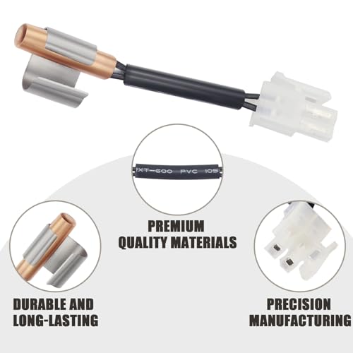 Termistor W10383615 de refrigerador con clip compatible con AP6020675 y PS11753994, pack de 3 4