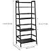 HOMFA Bamboo 4 Shelf Bookcase, Multifunctional Ladder Shaped Plant Flower Stand Rack Book Rack Storage Shelves, Dark Brown