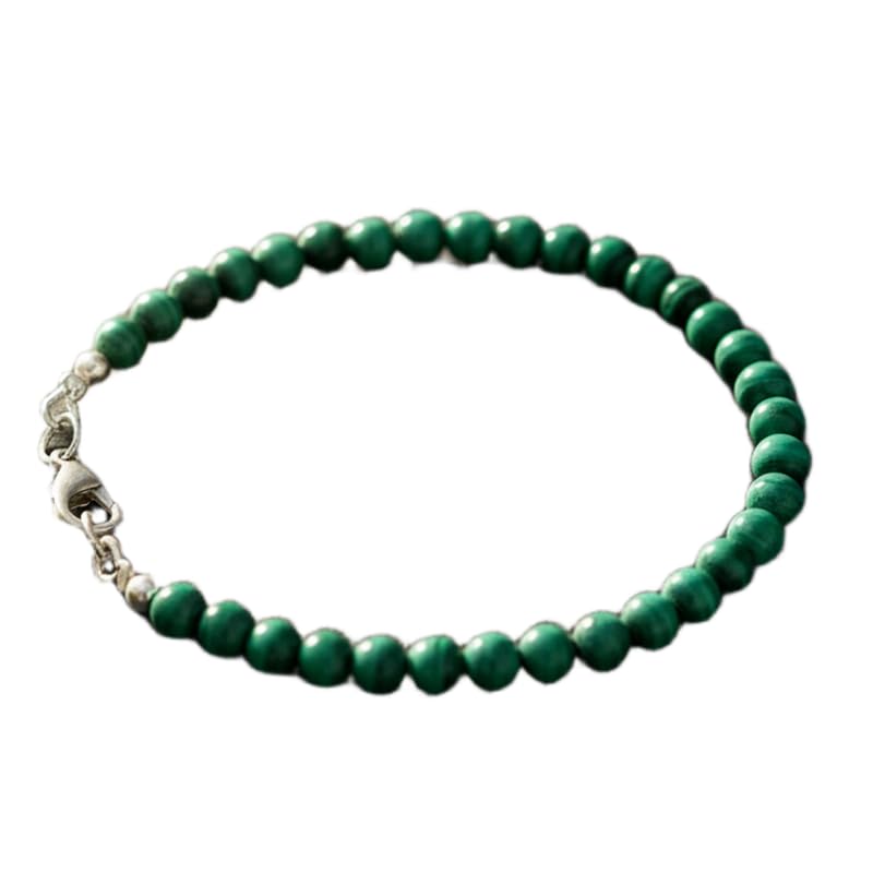 Bracelet malachite naturelle cadeau fait main unique pour femme 18cm
