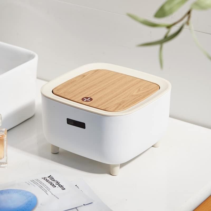Azcona Mini Desktop Dustbin, Trash Can Plastic Swing Lid Storage Bin with Lid Removable Trash Can Suitable for Small on Kitchen Countertops - 1pcs Multicolor.