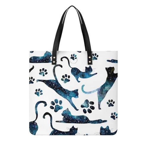 Sac cabas chat galaxie fini les sacs trop petits avec ce grand tote bag 39x39cm