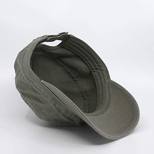 Image of The Vintage Year Heavy Stitching Washed Cotton Cadet Hat - Durable Military Baseball Cap for Men & Women, Outdoor Casual Wear