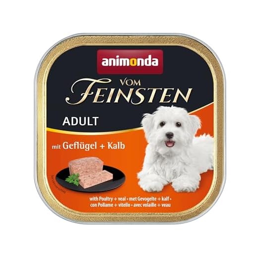 animonda Vom Feinsten Adult Hundefutter, Nassfutter für ausgewachsene Hunde, Geflügel + Kalb, 22 x 150 g 2 animonda Vom Feinsten Adult Hundefutter, Nassfutter für ausgewachsene Hunde, Geflügel + Kalb, 22 x 150 g