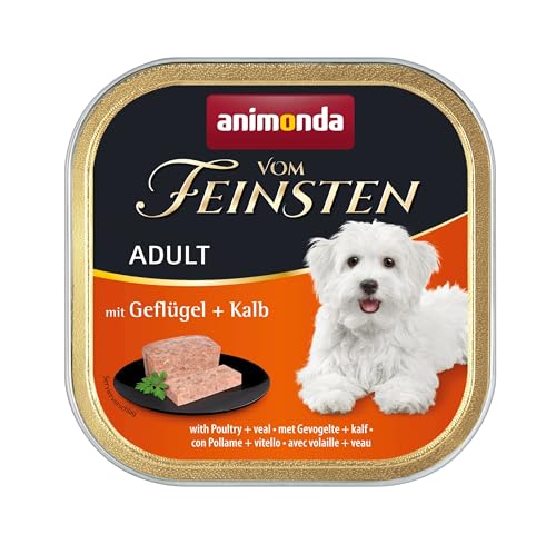 animonda Vom Feinsten Adult Geflügel + Kalb (22 x 150 g), Hundenassfutter für ausgewachsene Hunde… – Ansicht 1