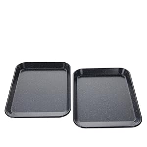 Curtis Stone Dura-BakeSet of 2 Slide-Out Sheet Pans – Dark Gray, 13.39”L x 9.45”W x 1”H