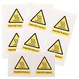 JECOMPRIS High Temperature Warning Label Sticker 1.18 Inch Heat Resistant Caution Hot Surface Decals Self-Adhesive Safety Signs for Industrial Equipment