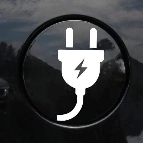 2-Pack Electric Plug Shape Car Sticker, 2.95"x5.91" #2BZ491 (Whit...