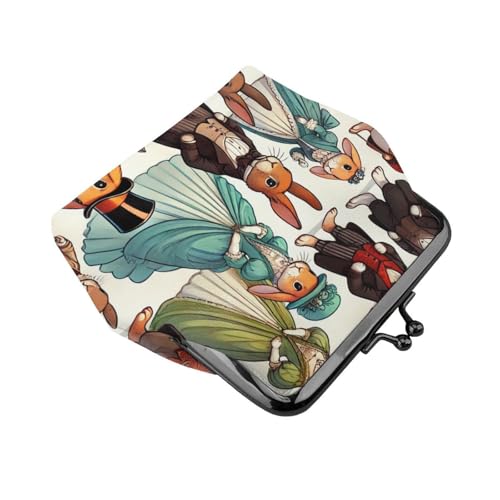 Pu Leather Buckle Coin Purse Aristocratic-Rabbits Girls Kiss-Lock Change Purse Wallets3