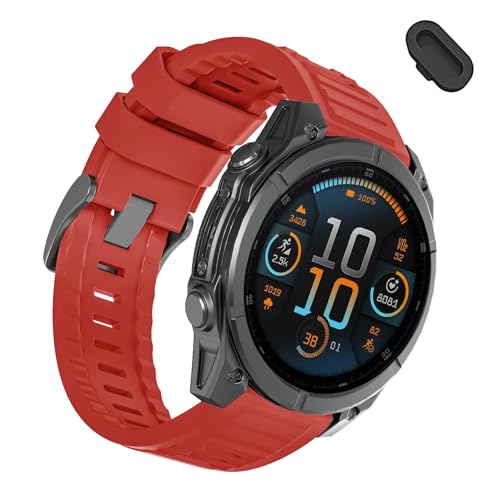Image of 26mm Quickfit Silicone Watch Bands Compatible with Garmin Fenix 8 Pro /quatix 8 51mm /Fenix 7X /7X Pro /6X /6X Pro /5X /5X Plus /3 HR /Enduro 3 2 /Descent Mk3i 51mm /Mk2i /Tactix 8 /7 pro /epix Pro 51MM