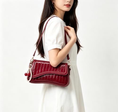 Image of PU Leather Tote Bag for Women with 2 Removable Straps and Zipper Closure