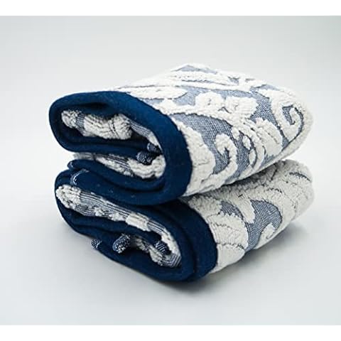 Lex's Linens Floral Navy Blue Guest Towels Cover