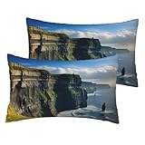 Photo Gallery ireland outdoors - set di 2 federe decorative per cuscino con stampa clare the cliffs, 30,5 x 50,8 cm, morbide, per la decorazione della casa Photo Gallery ireland outdoors - set di 2 federe decorative per cuscino con stampa clare the cliffs, 30,5 x 50,8 cm, morbide, per la decorazione della casa