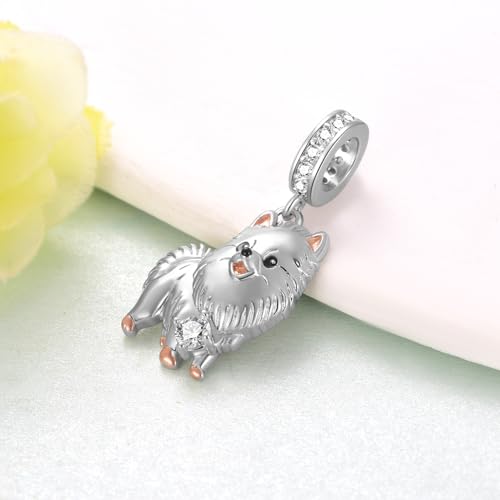 Pomeranian Charm 925 Sterling Silver Pomeranian Gifts Dog Jewelry Gifts for Women Dog Lovers3