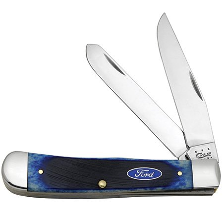 CASE XX WR Pocket Knife Ford Sawcut Blue Bone Trapper Item #14301 - (6254 SS) - Length Closed: 4 1/8 Inches