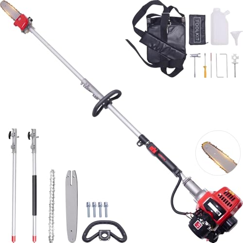 EIDOWA 48CC Gas Powered Pole Saw 16FT Reach, 3.5HP Gas Pole Saws for Tree Trimming with 11.8