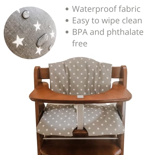 Image of Highchair Cushion for Hauck Alpha Plus Wooden highchair - Easy to fit - Fully Wipe Clean highchair pad