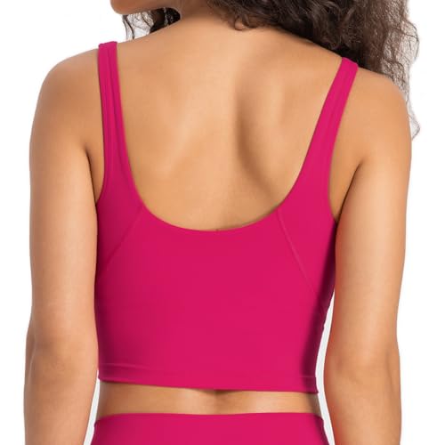 Image of Lemedy Women Sports Bra Longline Crop Tank Top Padded Workout Running Yoga