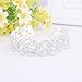 Paxuan Luxury Womens Clear Rhinestone Crystal Choker Necklace Wide Collar Necklace Adjustable (Silver Plated White Crystal)