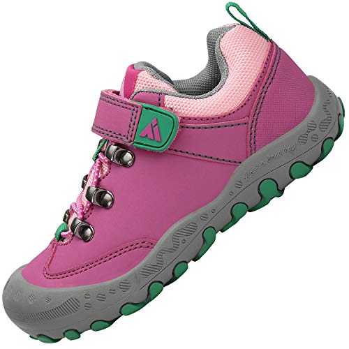Zapatos de Fitness para Niña Cómoda Respirable Zapatillas de Deportivos Caminar Suave Estable Calzado Casual Clásico Low-Top Sneakers Interior Al Aire Libre, PU Rosa 27