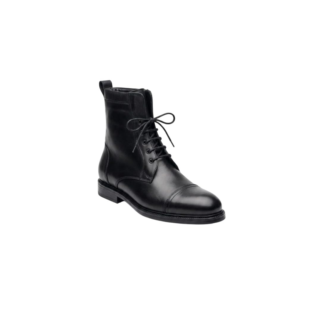 Men's Black Ankle Boots | Lace Up Formal & Casual Boots | Round Toe Stylish Boots for Men | Comfortable Durable Sole Footwear-picture-43