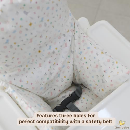 Gembebe Waterproof High Chair Cushion for IKEA High Chair, One Piece with Sitting Cushion, Easy-Clean, Super Comfort (Little Birdie)