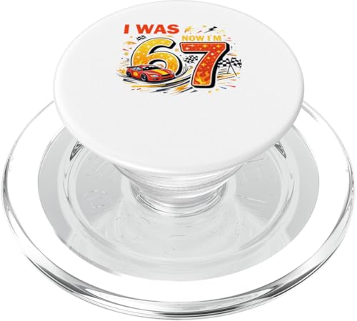 T-shirt Anniversaire 7 Ans Course Voiture garçon et son PopGrip MagSafe assorti