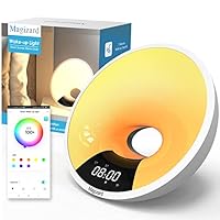 WiFi Smart Sunrise Alarm Clock Works with Alexa and Google Smart,Wireless Speaker,Fm Radio, White Noise Sleep Sounds Machine, Natural Wake Up Sunlight Lamp & Music Rhythm Alarm Clock with USB Port