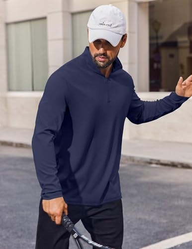 COOFANDY Mens Quarter Zip Pullover UPF 50+ Long Sleeve Sun Protection Shirts Golf Fishing Running Rash Guard T-Shirts3