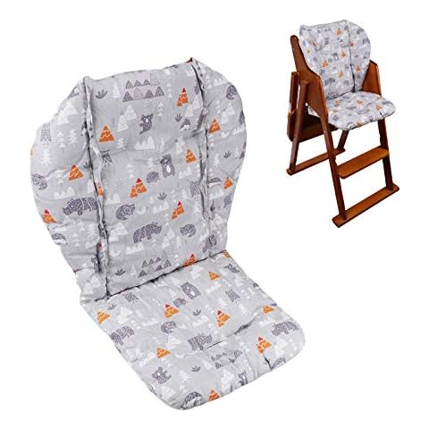 Baby High Chair Cushion, Thick Pad for Wooden High Chair, Baby Dining Chair Liner Mat(Grey Forest) Cover