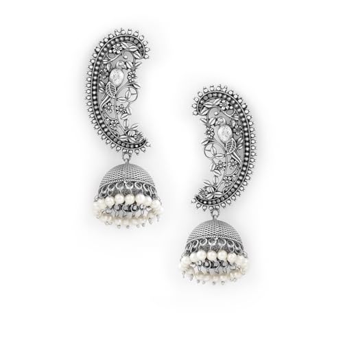 Image of Rubans Ear Cuff Jhumka Earrings Indian Ethnic Jewellery Gift for Women & Girls