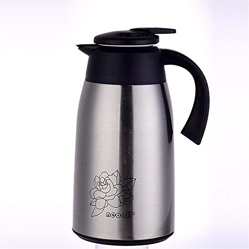 Termo al vacío aislado gran capacidad, hervidor de agua caliente y frío, 12 segundos, apto para café y té, jarras térmicas (beige, 1,3 l) (acero inoxidable, 1 l)