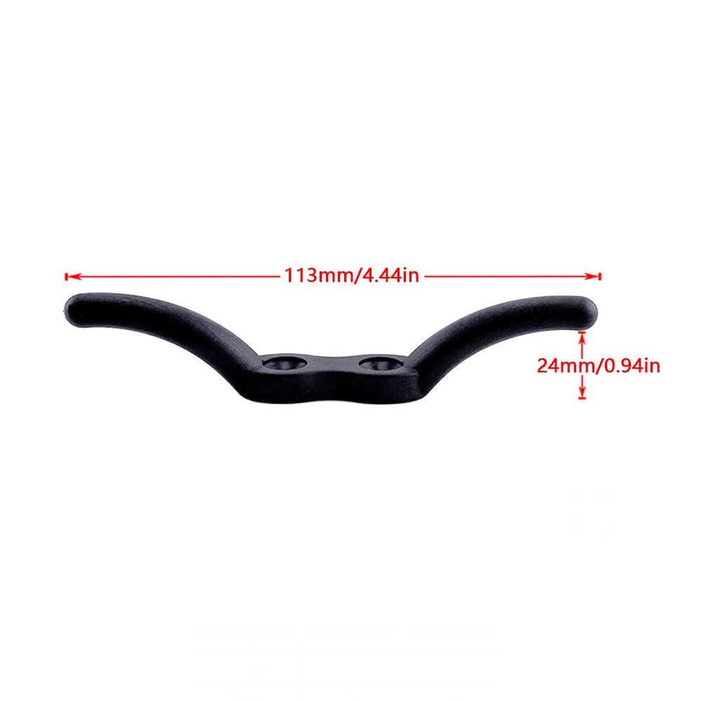 Ganchos para tacos de cubierta marina con tornillos, cuerda de lavado, polea negra para barcos, yates o aplicaciones de decoración, 110 mm, paquete de 2