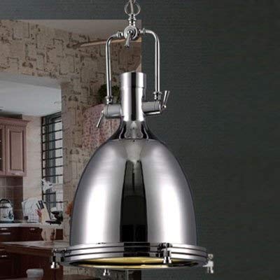 Suspension luminaire industriel E27 chrome lustre rétro de salon bar - 2