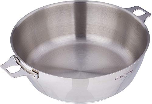 De Buyer - Sauteuse bombée en inox MILADY, pour poignée amovible TWISTY - Diamètre 24 cm -, Argent