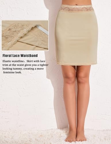 Image of Avidlove Half Slips for Women Underskirt Slip Skirt with Floral Lace Waistband