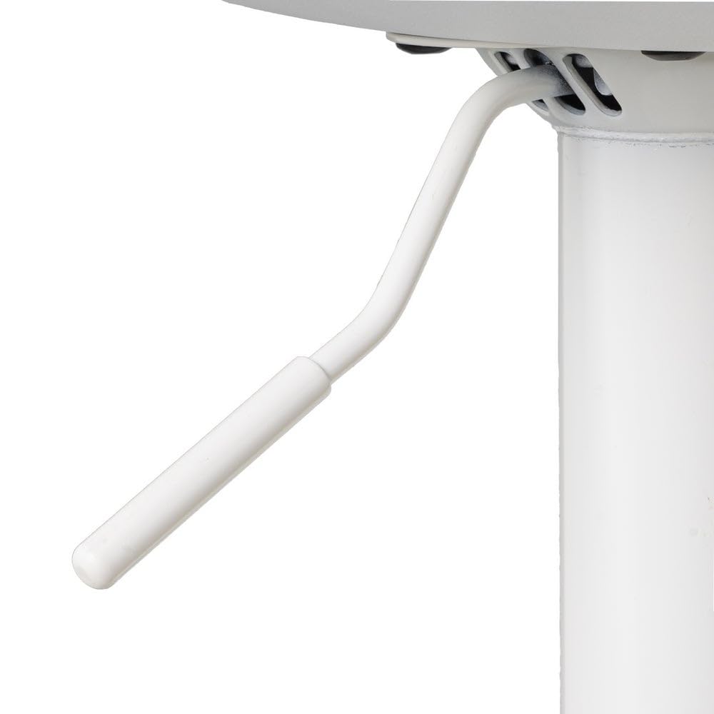 2 taburetes de cocina regulables en altura blancos con respaldo alto | Asiento acolchado y tapizado en poliel. Respaldo alto rígido. Altura ajustable de 83 a 104 cm. Resiste hasta 120 kg