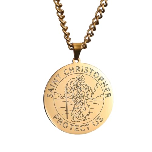 Médaille Saint Christophe collier pour chauffeur et sécurité sur la route