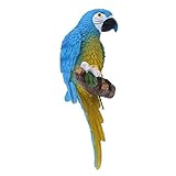 Inzopo Simulationspapagei, Ornament, Tier, niedlich, Ara, Kunstharz, Blau