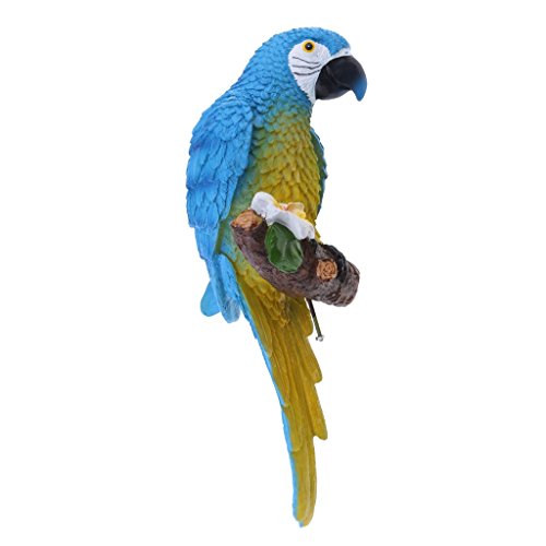 Inzopo Simulationspapagei, Ornament, Tier, niedlich, Ara, Kunstharz, Blau