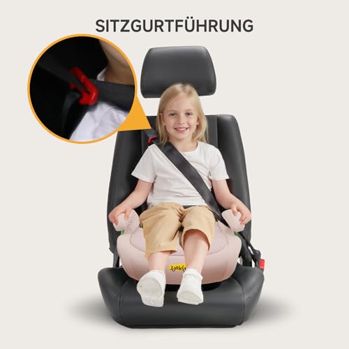 Jovikids Sitzerhöhung Auto Kinder ISOFIX, ECE R129 Kindersitzerhöhung 125-150cm, Verdickter Stoffbezug & Isofix Einführhilfe… – Ansicht 4