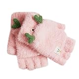 Handschuhe Damen Fell Fuzzy Gloves Winterhandschuhe halten warm für Frauen Sklaven Outfit Latex