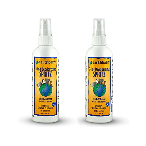Image of earthbath Vanilla & Almond 3-in-1 Dog & Puppy Deodorizing, 8 Oz (2 Pack) | Dog Odor Eliminator for Strong Odor, Cruelty-Free Cologne, Wash Spray, Made in USA