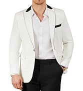 WEEN CHARM Men's Lightweight Suit Jacket Slim Fit Blazer for Spring Summer Single Button Wedding ...