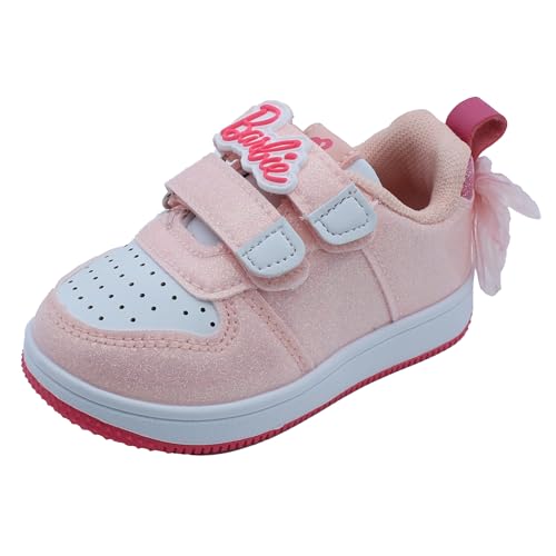 Barbie Toddler Girls' Glitter Sneakers - Pink Barbie with Bow, Size 8