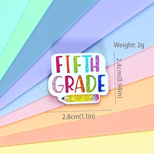 Image of Colorful Teacher Pin Glitter Graduation Lapel Brooch Pins Cute Teacher Appreciation Gifts for Clothes Backpacks Hats Accessories