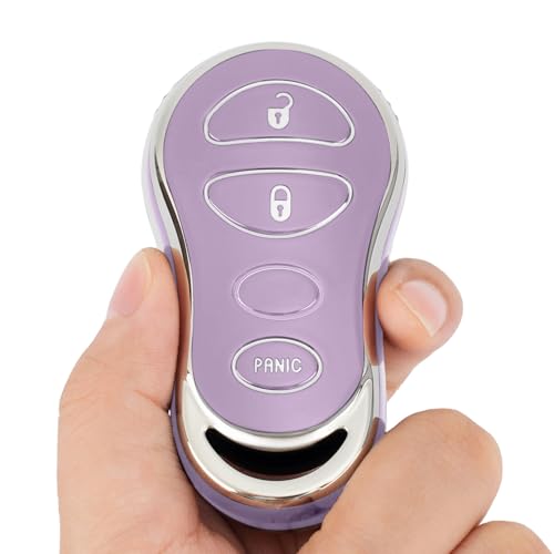 CHATYYD Key fob Cover for Dodge Durango Grand Caravan Dakota1999-2003/Dodge Ram Truck 1500 2500 3500 2002-2005 /Chrysler Town & Country Voyager 1999-2003 Accessories(Silver Edged Purple) by CHATYYD - Image 3